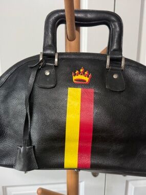 Rare Jana Feifer Love Luggage Joint Black Leather Belgium Flag Doctor